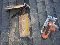 Roof deck and shingle repair